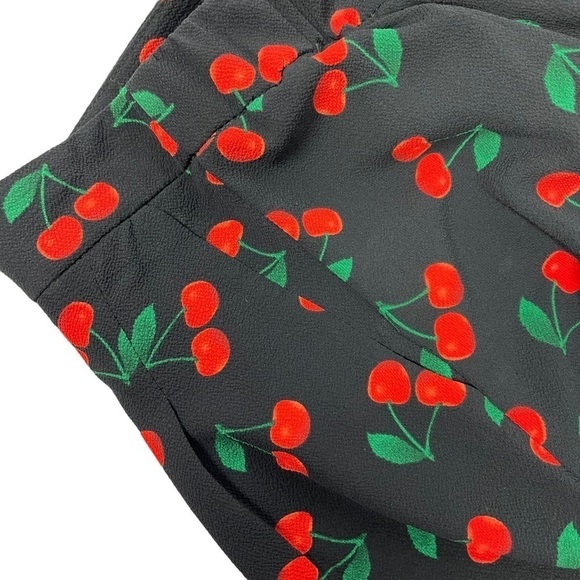 ANTHROPOLOGIE FREE GENERATION CHERRY RUFFLE PEPLUM CAMI HIGH WAISTED SHORT SET - Picture 13 of 16